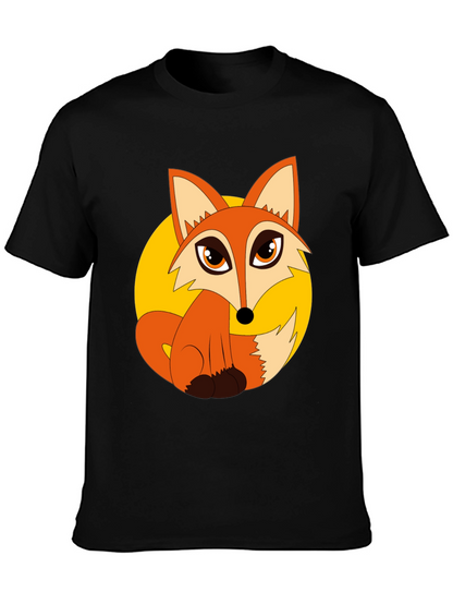 Cartoon Fox Graphic T-Shirt