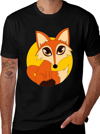 Cartoon Fox Graphic T-Shirt