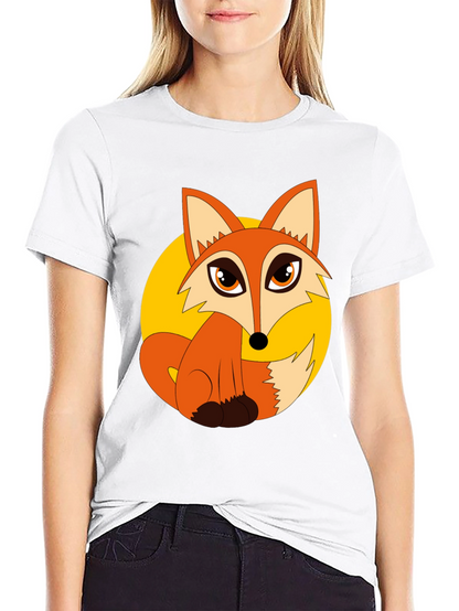 Cartoon Fox Graphic T-Shirt