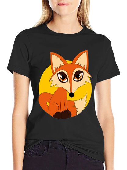 Cartoon Fox Graphic T-Shirt