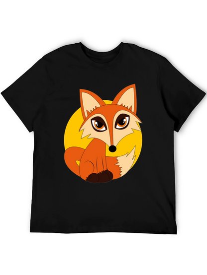 Cartoon Fox Graphic T-Shirt