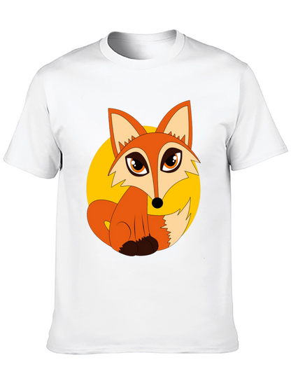 Cartoon Fox Graphic T-Shirt