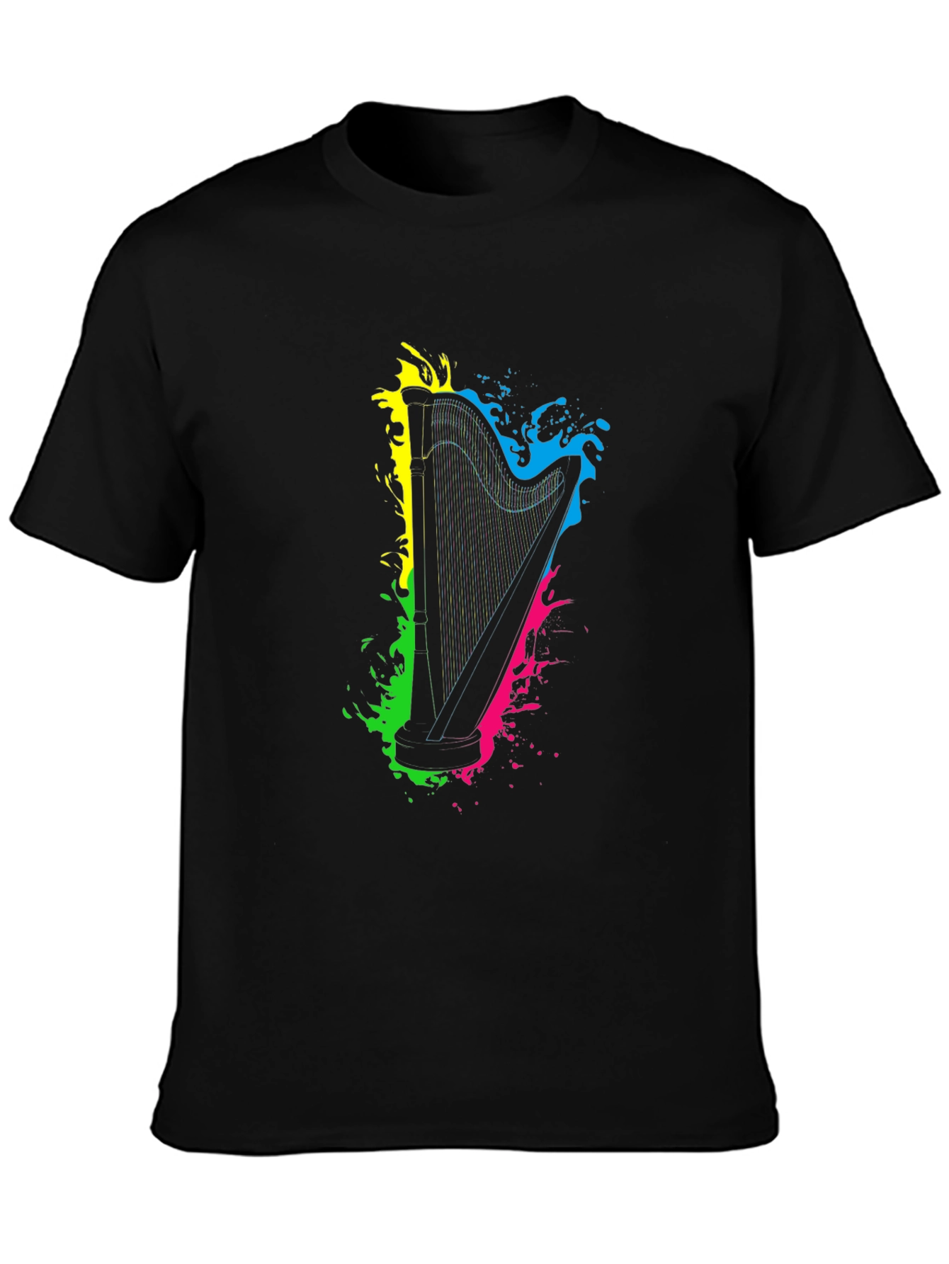 Harp Splash Graphic Black T-Shirt