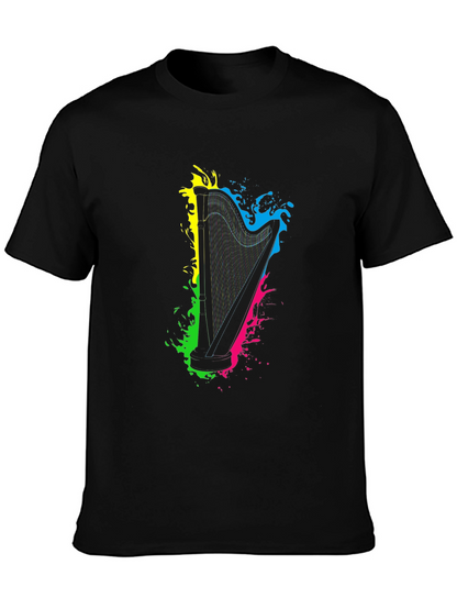 Harp Splash Graphic Black T-Shirt