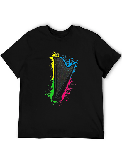 Harp Splash Graphic Black T-Shirt
