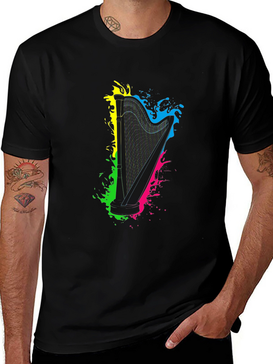 Harp Splash Graphic Black T-Shirt