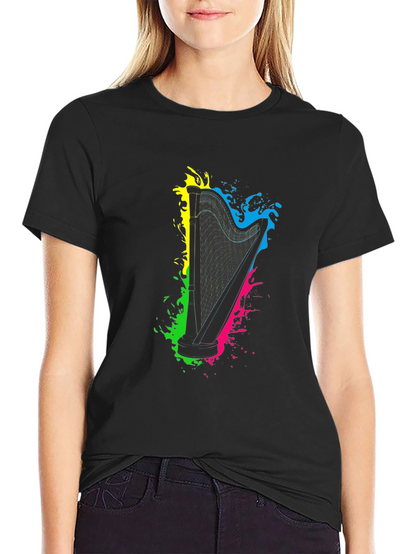 Harp Splash Graphic Black T-Shirt
