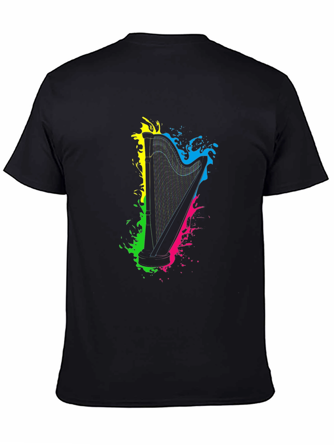 Harp Splash Graphic Black T-Shirt