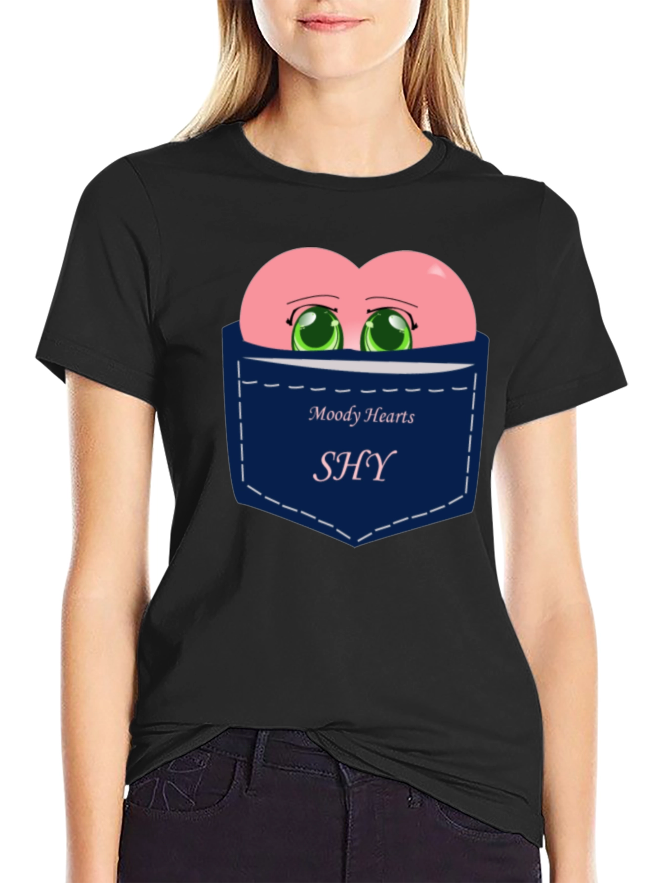 Moody Hearts SHY Pocket Graphic Tee - Black