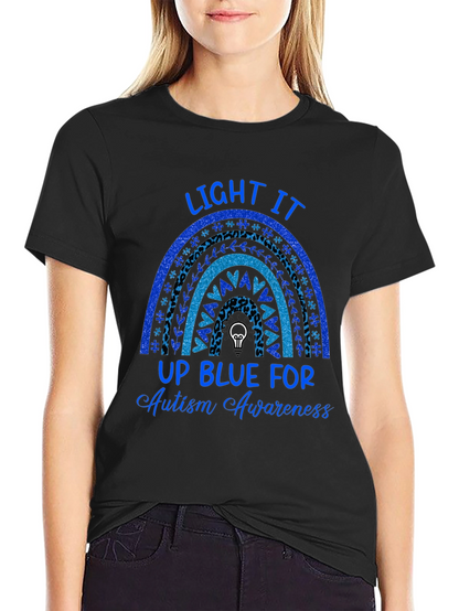 Autism Awareness Blue Rainbow T-Shirt