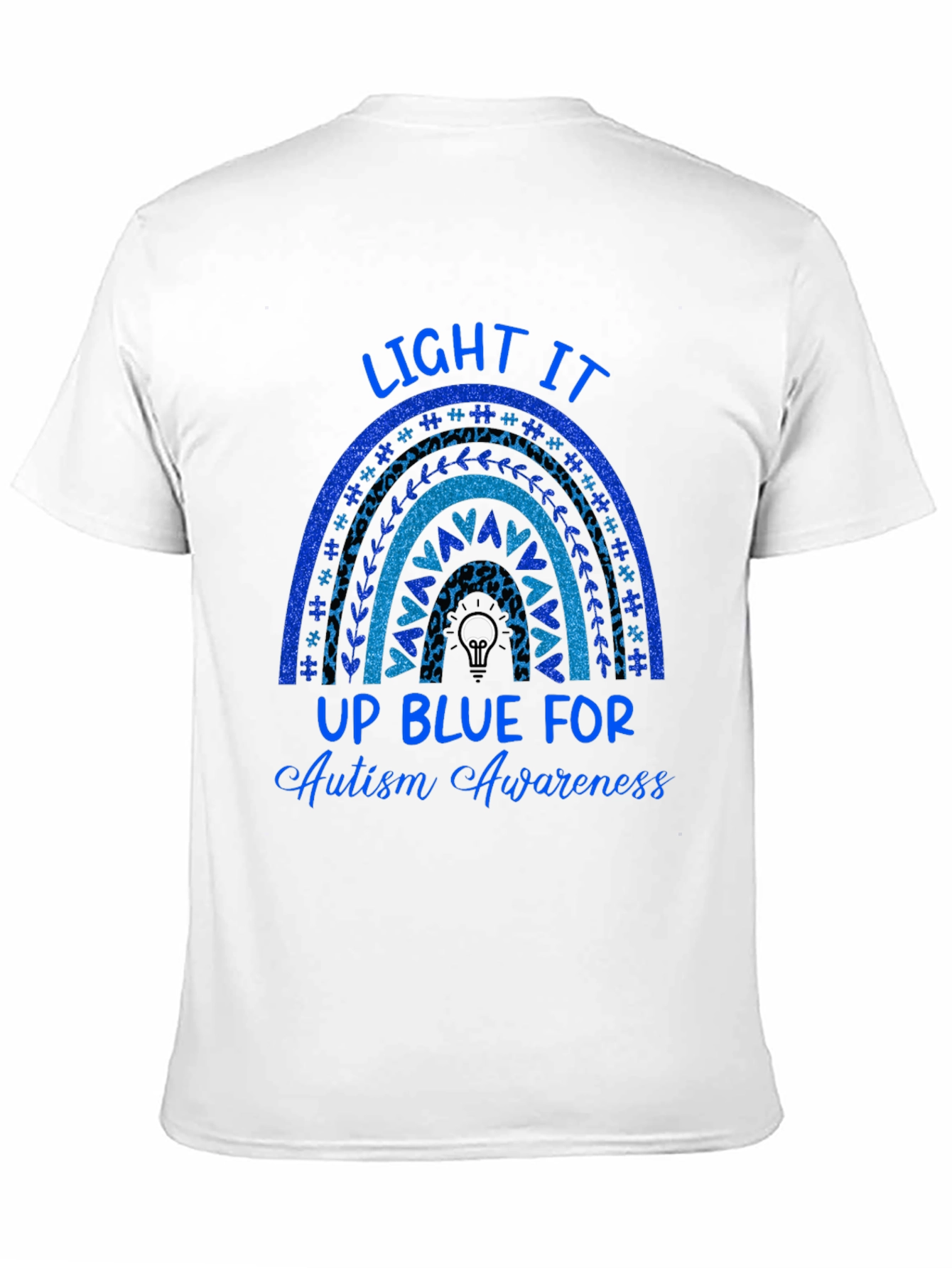 Autism Awareness Blue Rainbow T-Shirt
