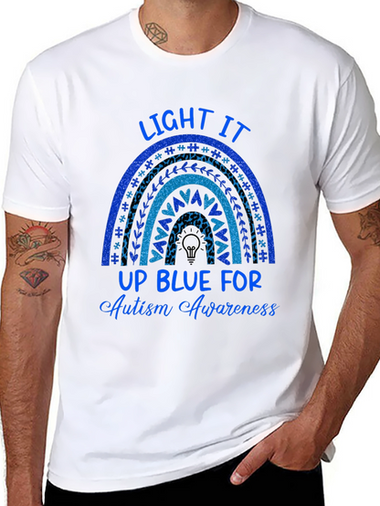 Autism Awareness Blue Rainbow T-Shirt