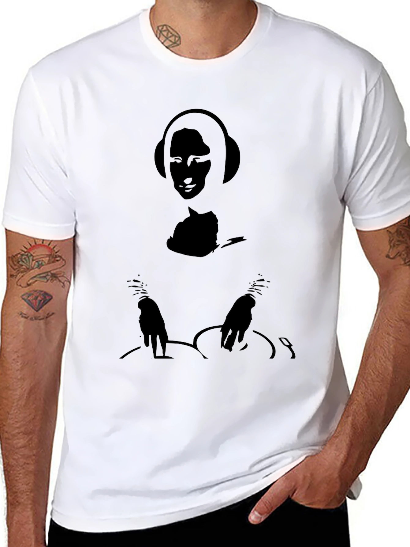 DJ Mona Lisa Black Graphic Tee