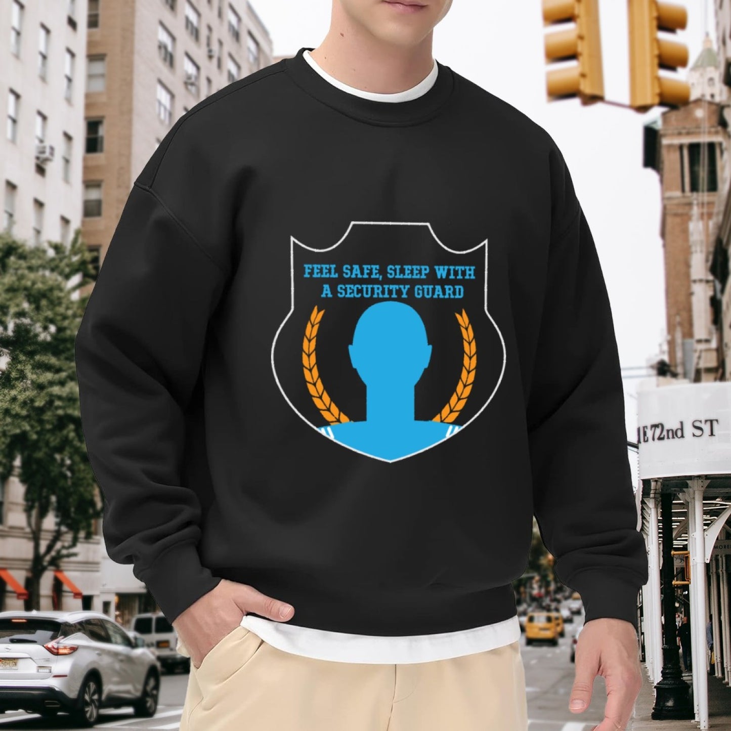 Unisex Security Guard Shield Graphic Sweatshirt (Funny Slogan)