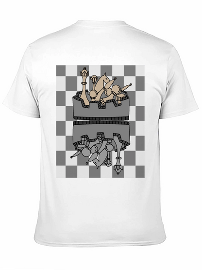Chess Piece Reflection Graphic Tee - Black