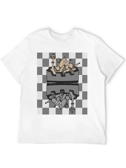 Chess Piece Reflection Graphic Tee - Black