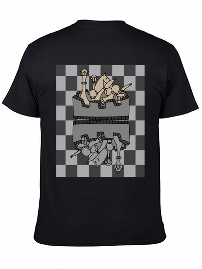 Chess Piece Reflection Graphic Tee - Black