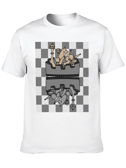 Chess Piece Reflection Graphic Tee - Black