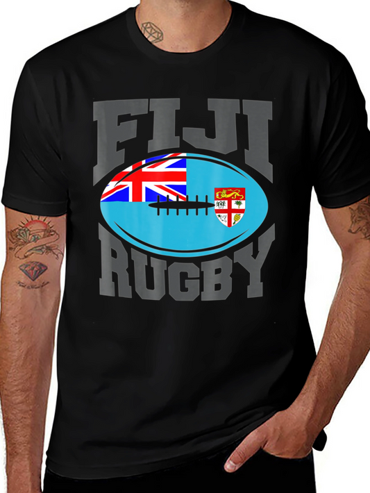 Fiji Rugby T-Shirt - National Flag Design