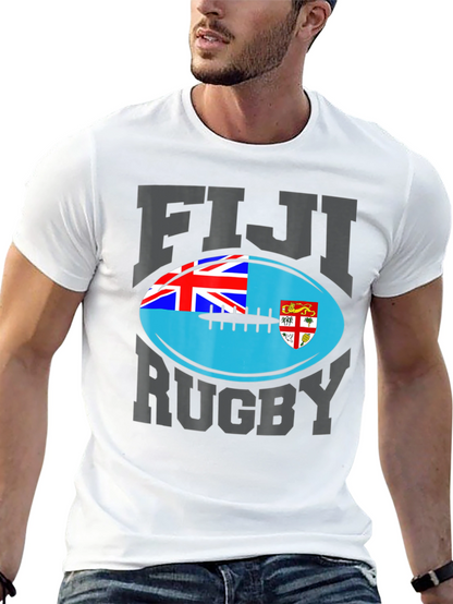 Fiji Rugby T-Shirt - National Flag Design
