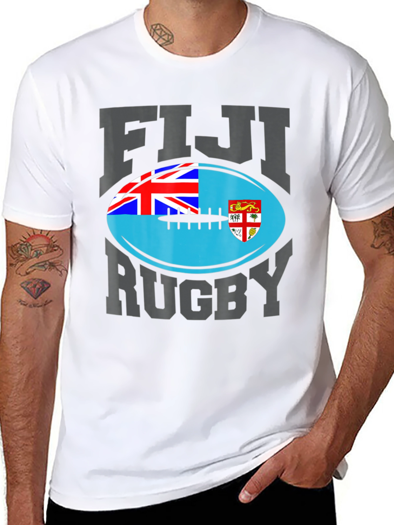 Fiji Rugby T-Shirt - National Flag Design