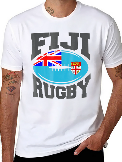 Fiji Rugby T-Shirt - National Flag Design