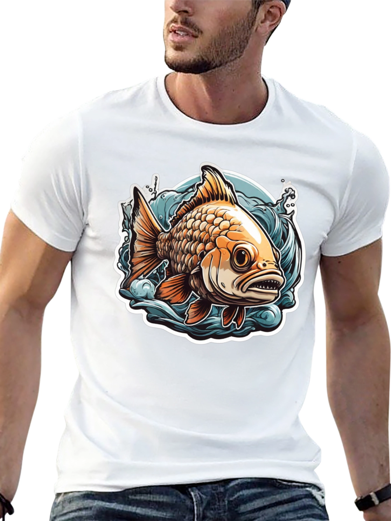 Goldfish Graphic Tee - Unique Fish Design