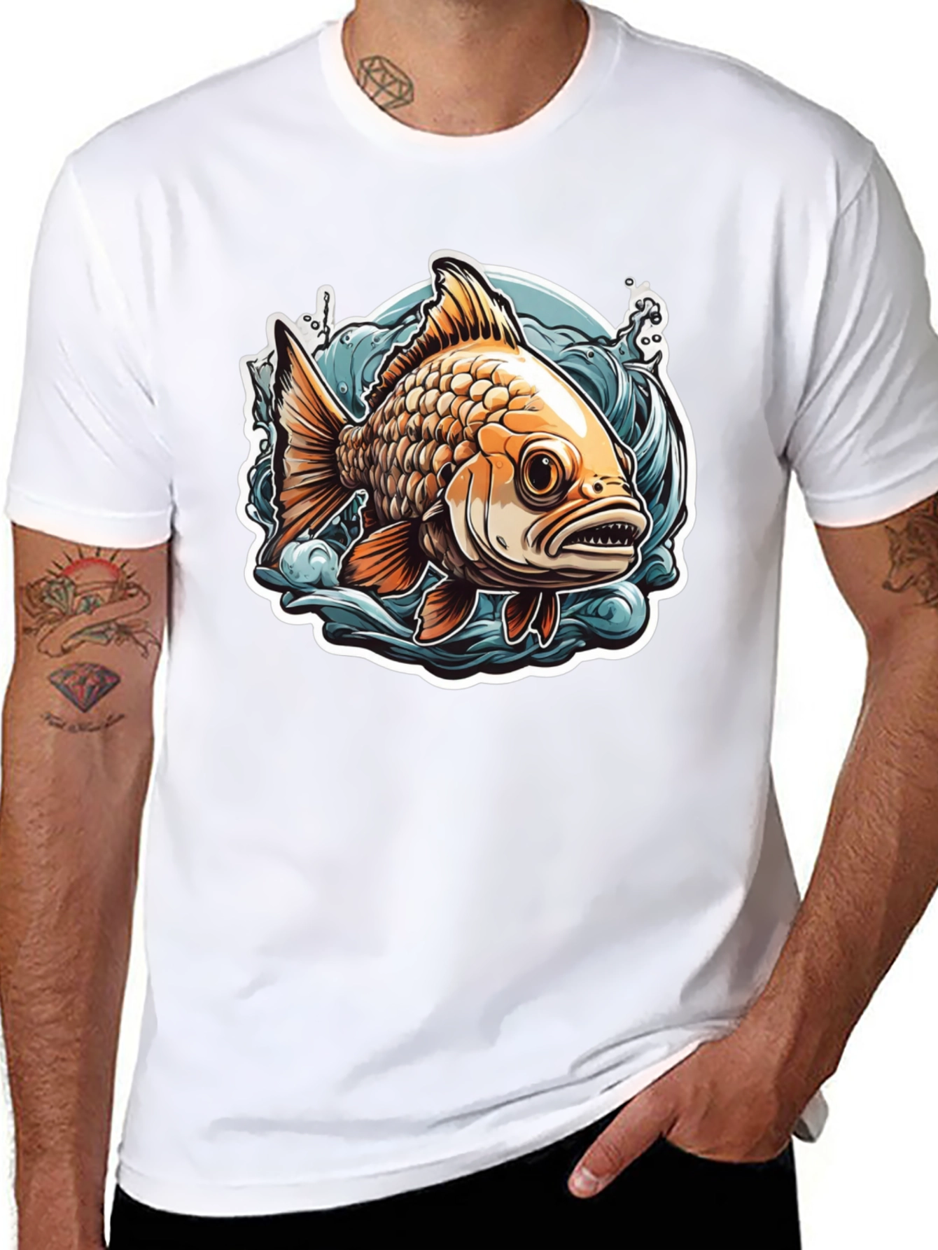 Goldfish Graphic Tee - Unique Fish Design