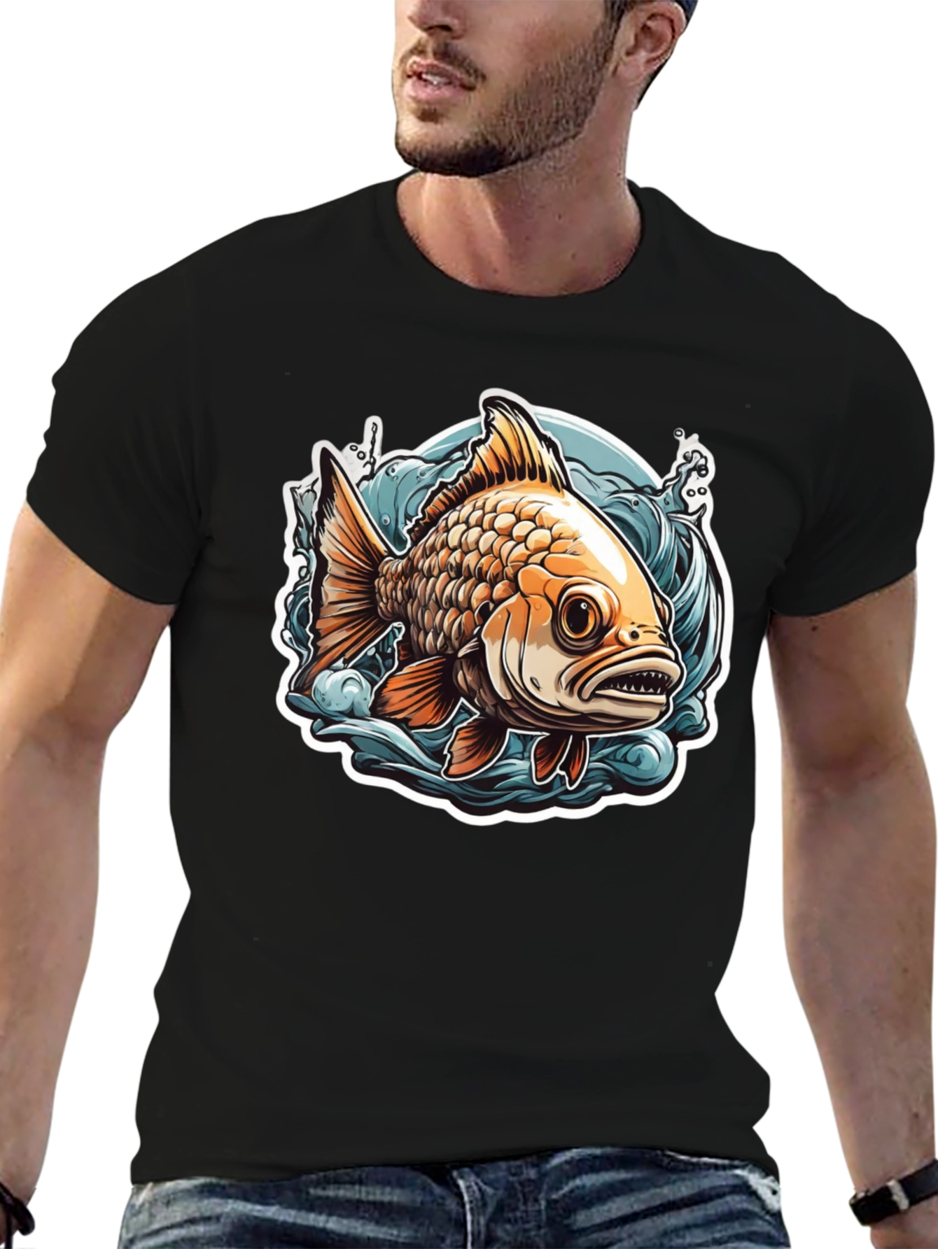 Goldfish Graphic Tee - Unique Fish Design
