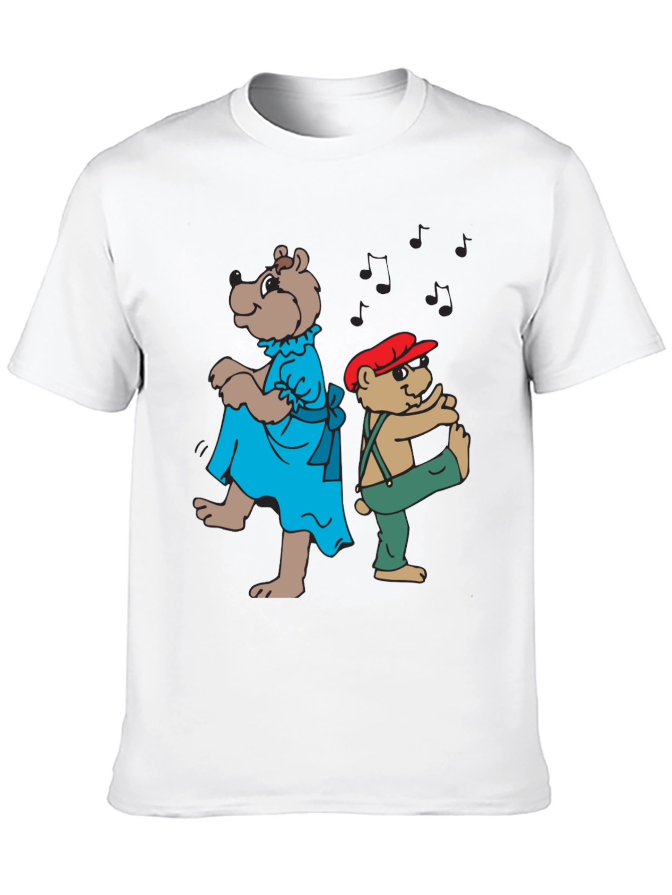 Dancing Bears Graphic Tee - Black Cotton Comfort