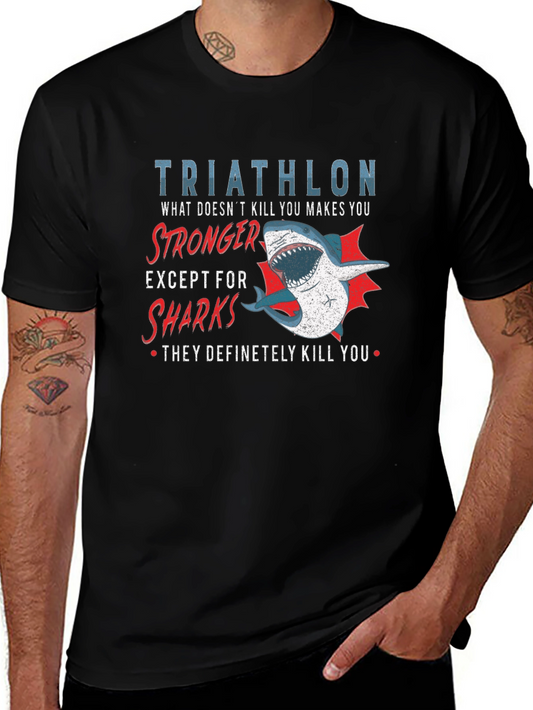Triathlon Shark T-Shirt - Funny Athlete Tee