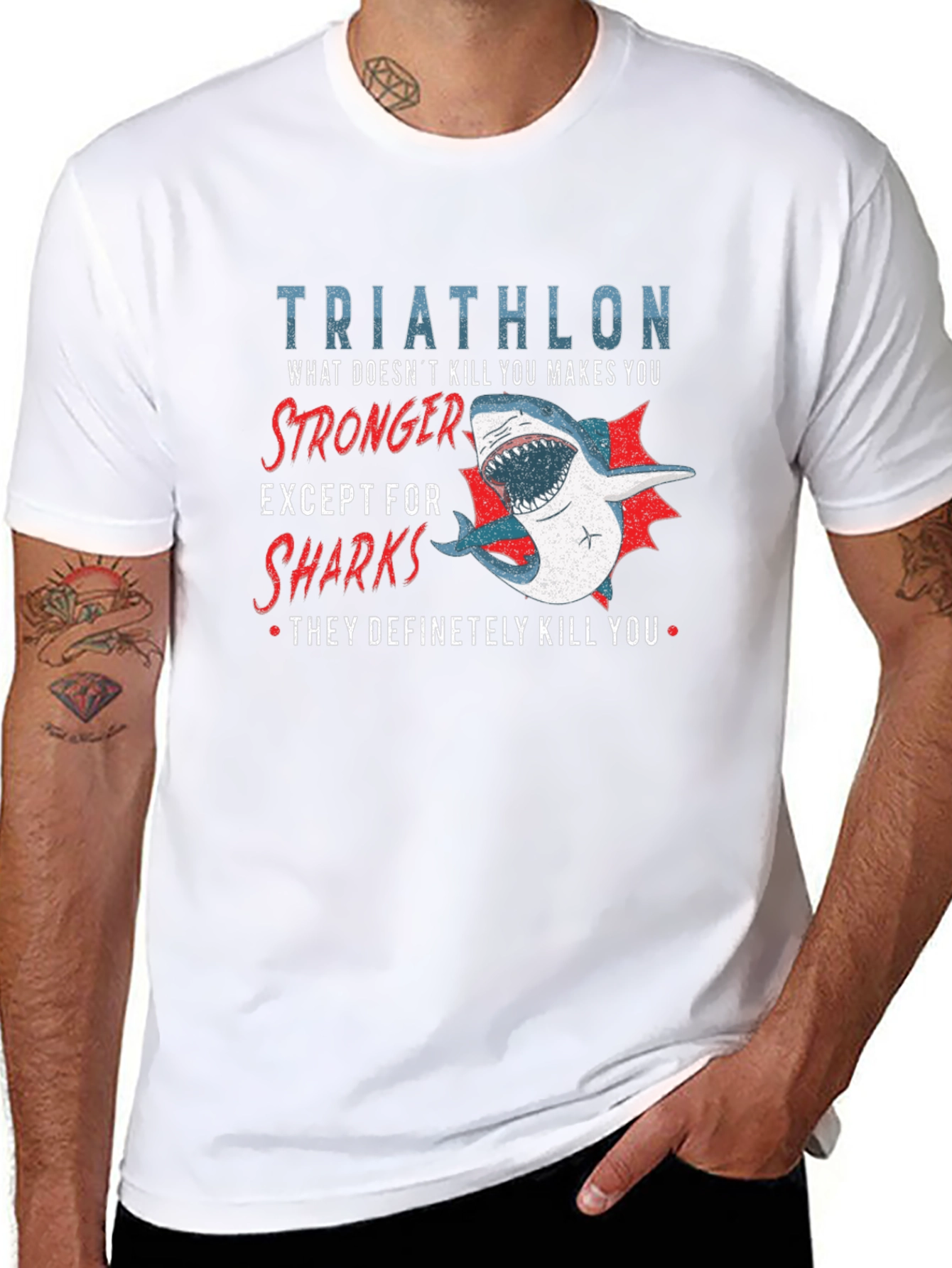 Triathlon Shark T-Shirt - Funny Athlete Tee