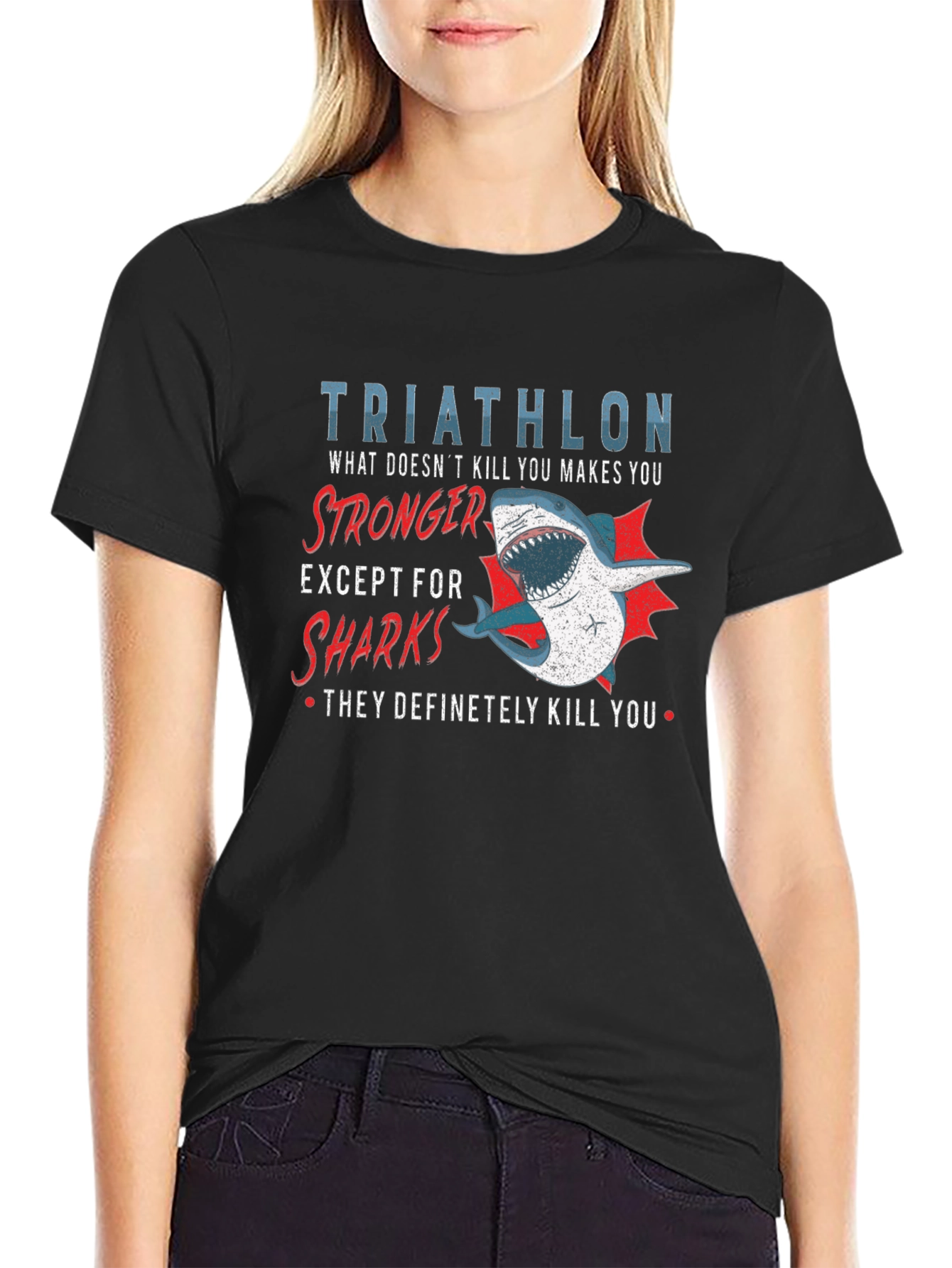 Triathlon Shark T-Shirt - Funny Athlete Tee