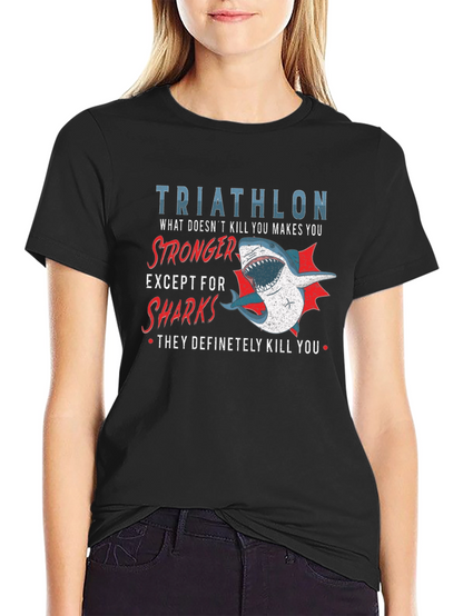 Triathlon Shark T-Shirt - Funny Athlete Tee