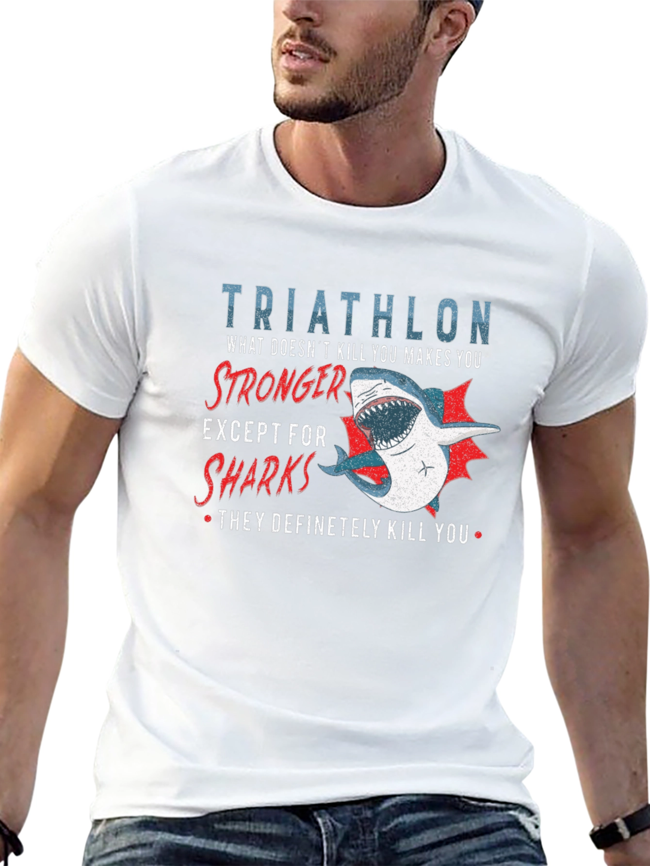 Triathlon Shark T-Shirt - Funny Athlete Tee