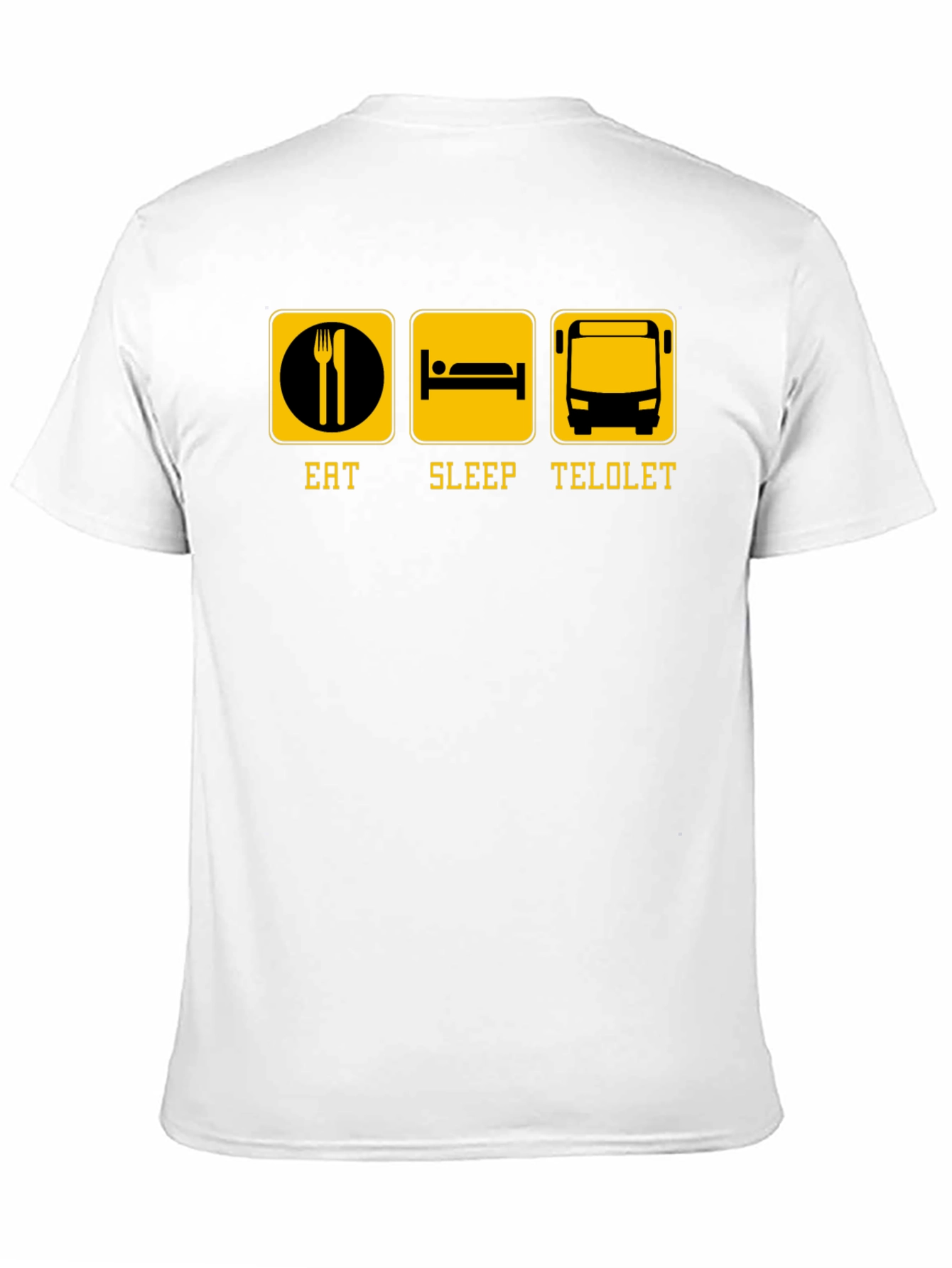 Eat Sleep Telolet Graphic Tee - Black Crew Neck