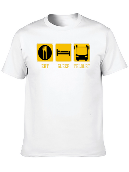 Eat Sleep Telolet Graphic Tee - Black Crew Neck