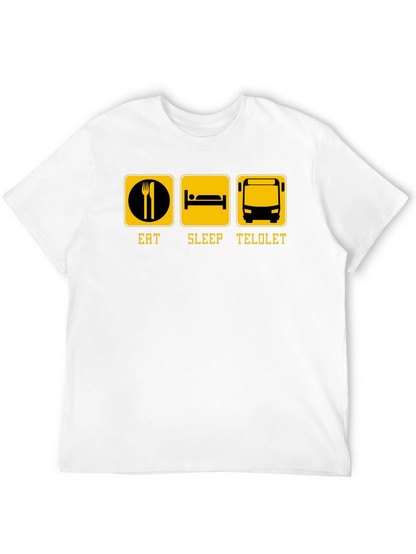 Eat Sleep Telolet Graphic Tee - Black Crew Neck