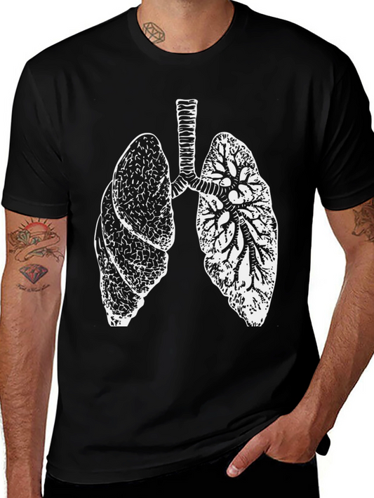 Anatomical Lungs Graphic T-Shirt - Black Cotton Tee