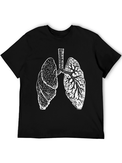 Anatomical Lungs Graphic T-Shirt - Black Cotton Tee