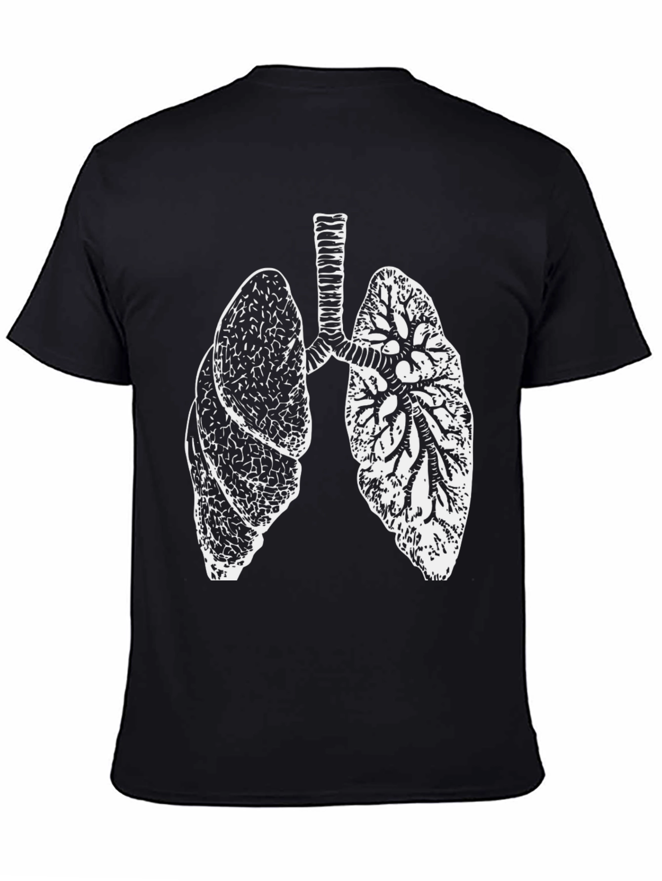 Anatomical Lungs Graphic T-Shirt - Black Cotton Tee