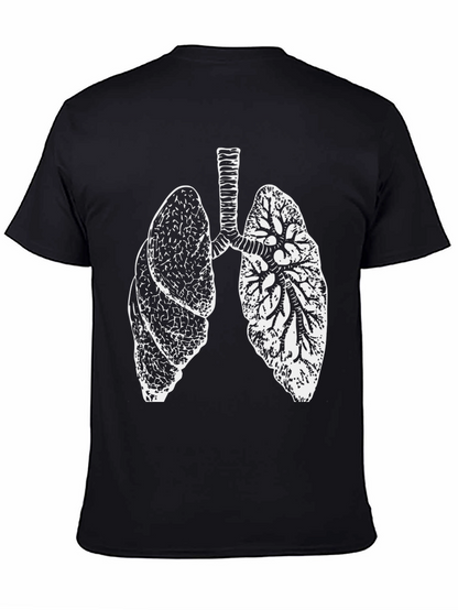 Anatomical Lungs Graphic T-Shirt - Black Cotton Tee