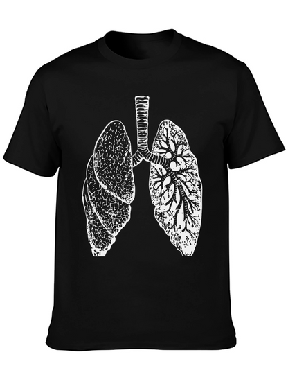 Anatomical Lungs Graphic T-Shirt - Black Cotton Tee