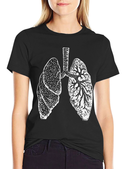 Anatomical Lungs Graphic T-Shirt - Black Cotton Tee