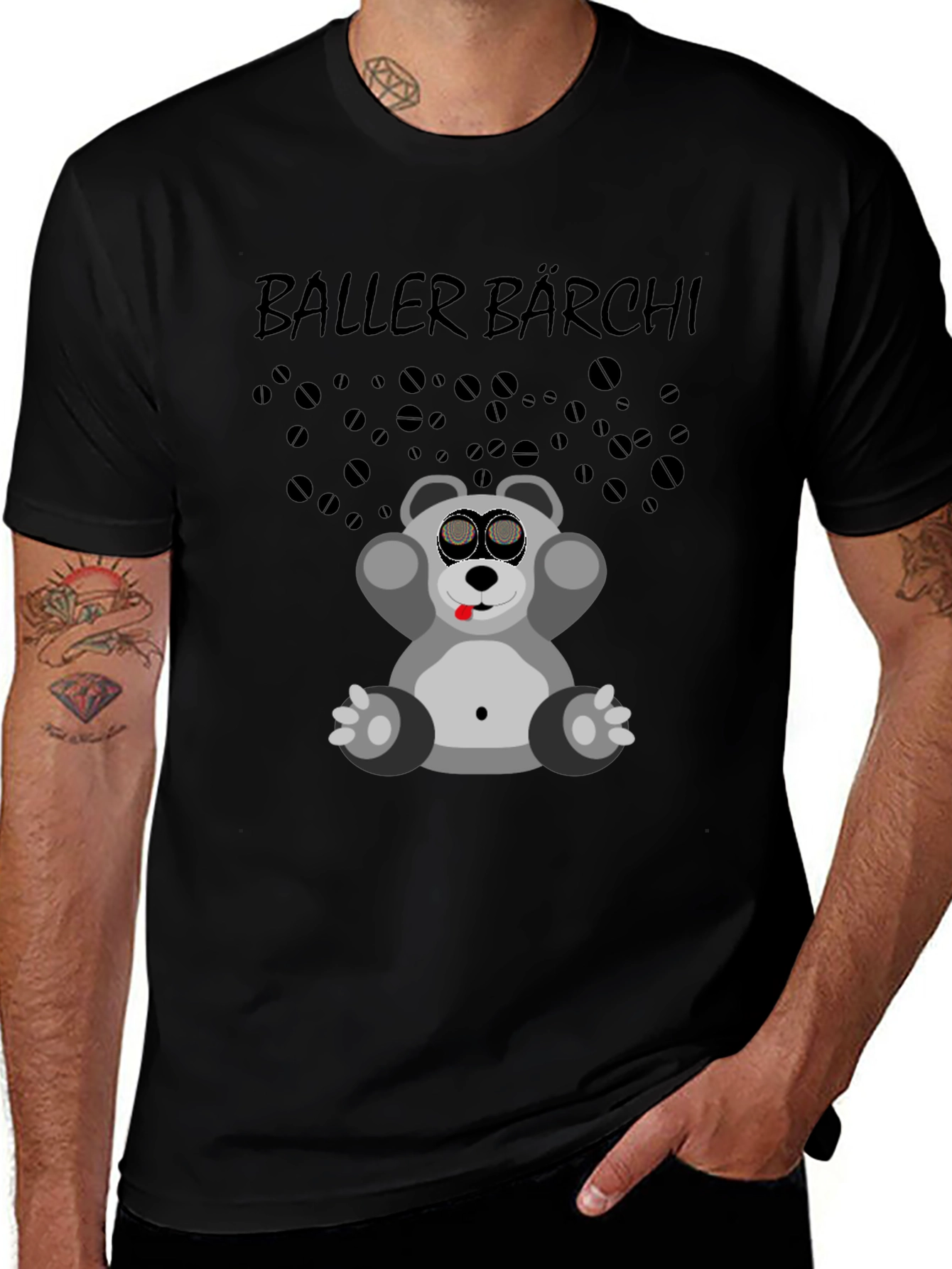 Baller Bärchi Graphic Tee - Black Unisex T-Shirt