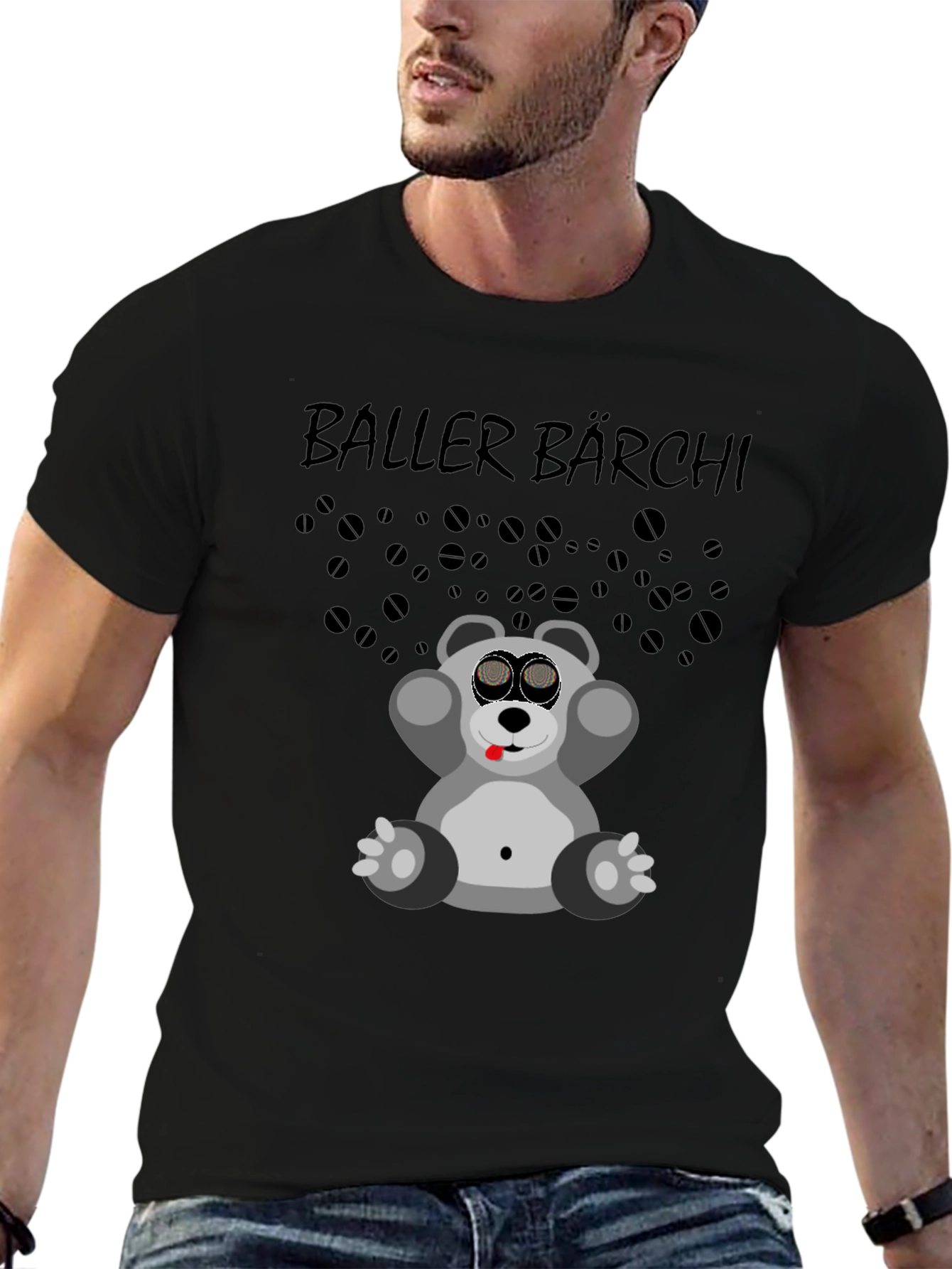 Baller Bärchi Graphic Tee - Black Unisex T-Shirt