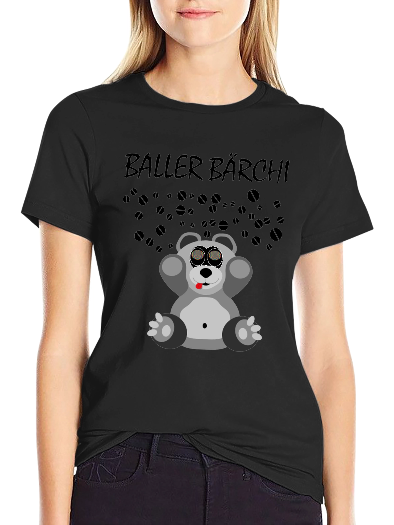 Baller Bärchi Graphic Tee - Black Unisex T-Shirt