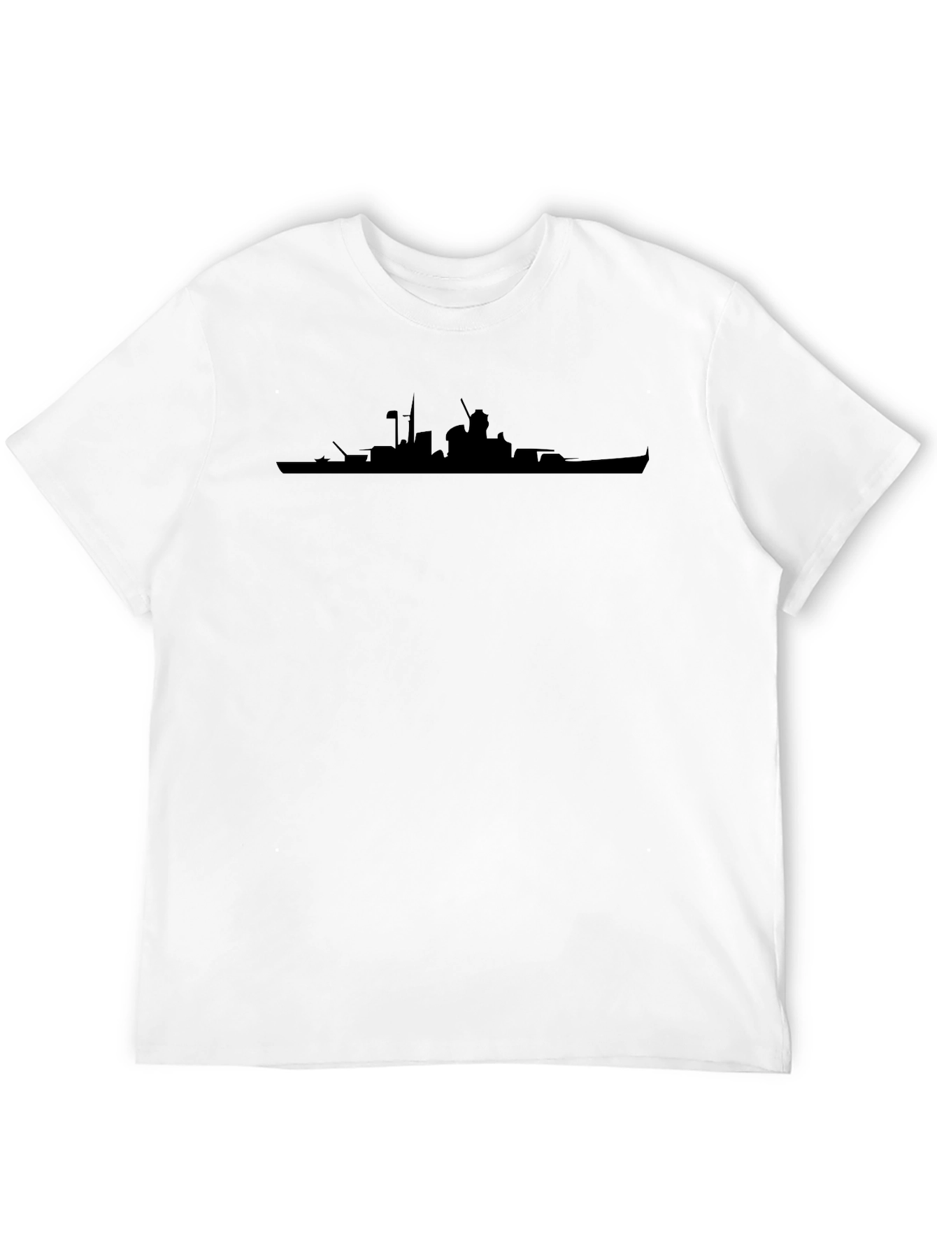 Battleship Silhouette Graphic Tee - Black