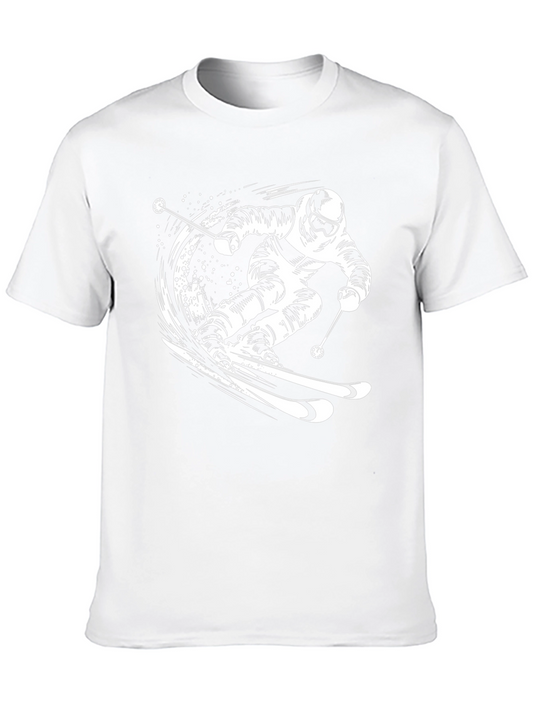 Skiing Enthusiast Graphic Tee - Black