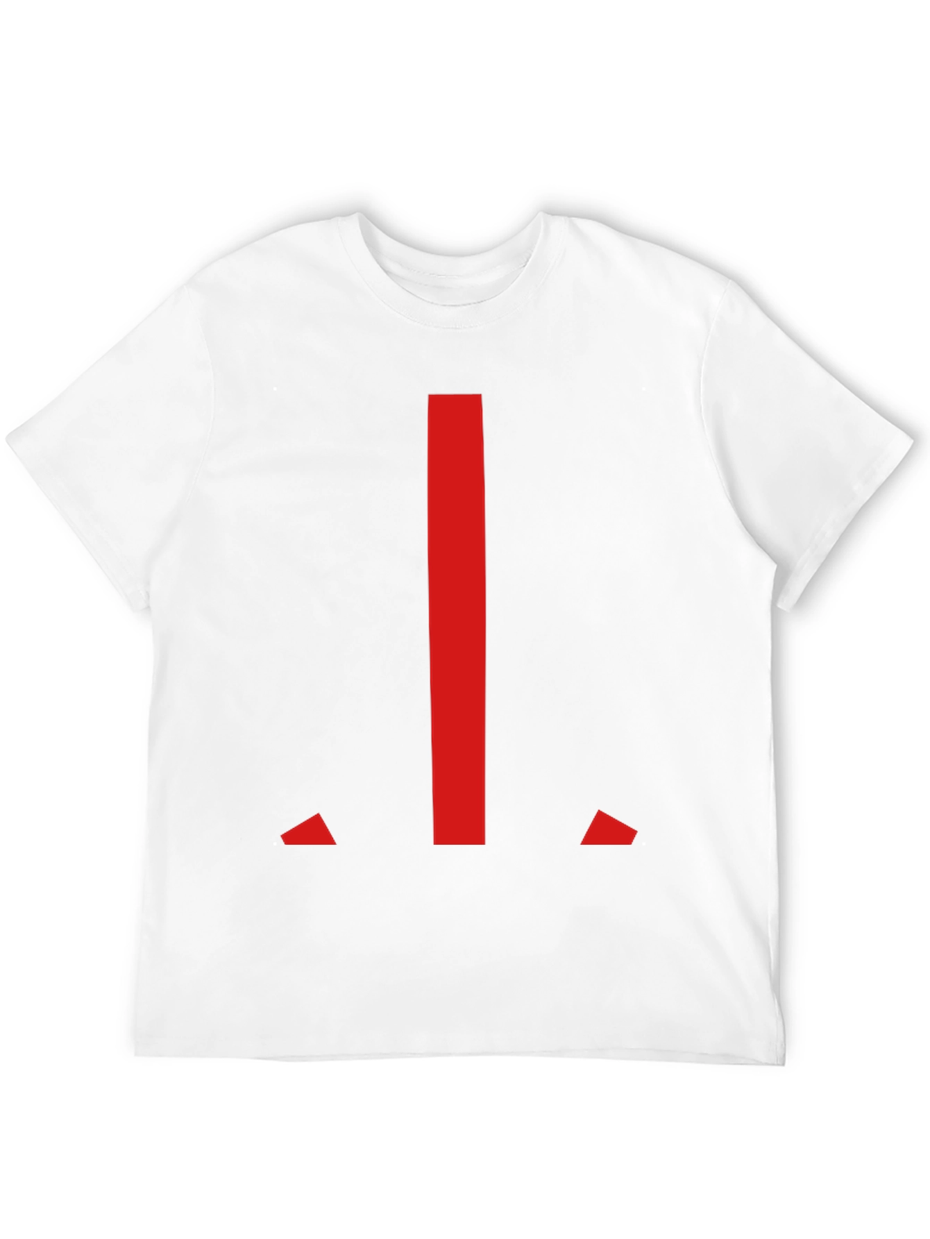 Modern Red Geometric Graphic Black T-Shirt